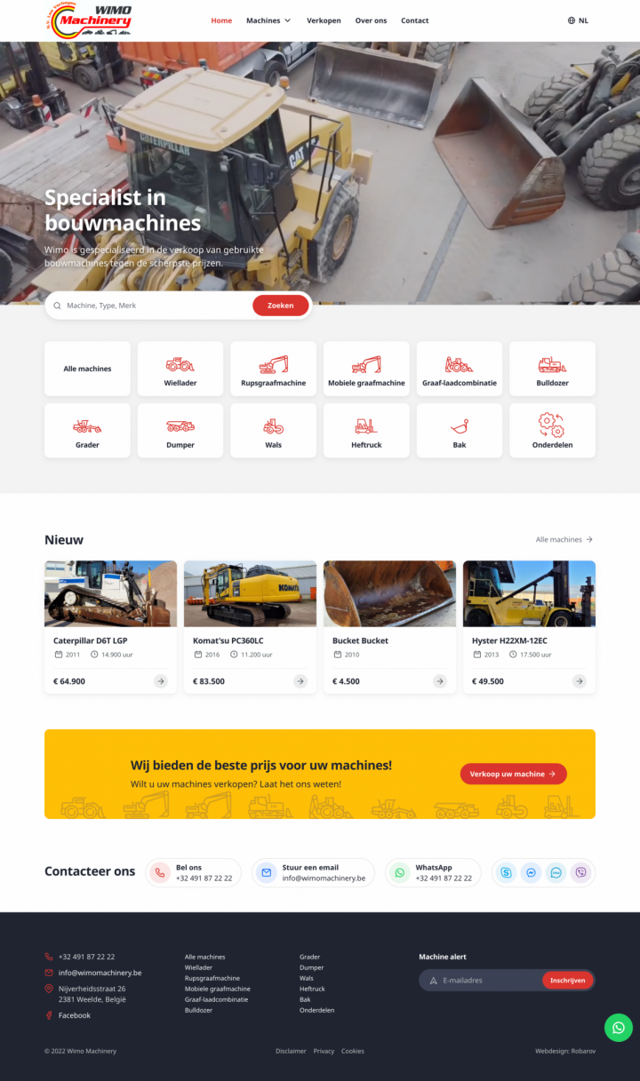 Wimo Machinery Specialist in bouwmachines fullpage