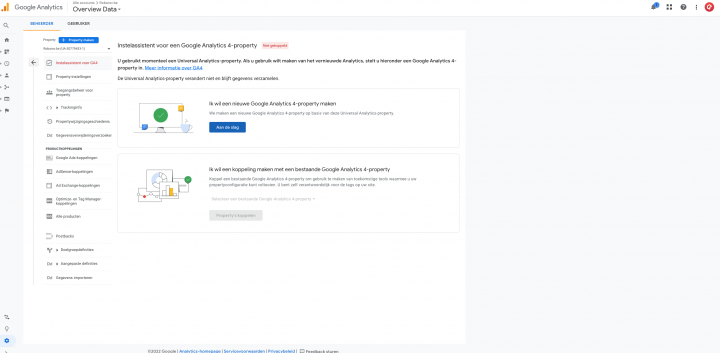 Instelassistent GA4