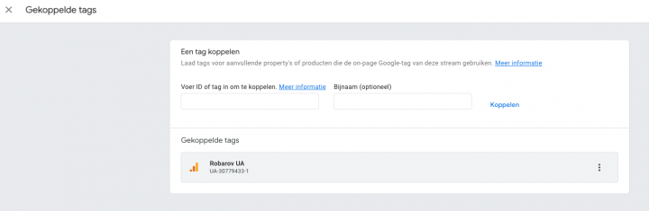 Google analytics koppelen